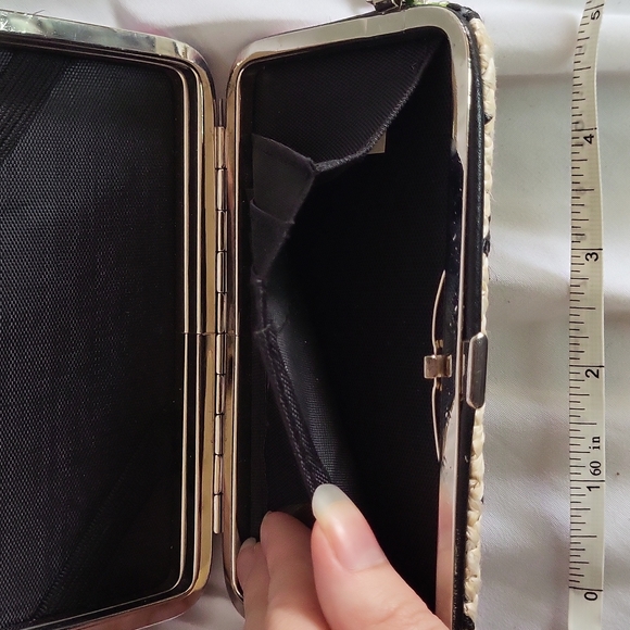 Straw mosaic chevron weave print wallet wrist strap 3 x 5.5" new - Picture 8 of 15